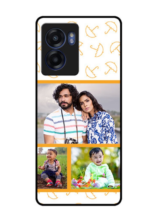 Oppo K10 5G Custom Glass Mobile Case - Yellow Pattern Design