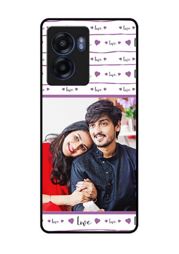 Oppo K10 5G Custom Glass Mobile Case - Couples Heart Design