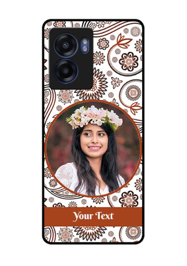 Oppo K10 5G Custom Glass Mobile Case - Abstract Flower Design