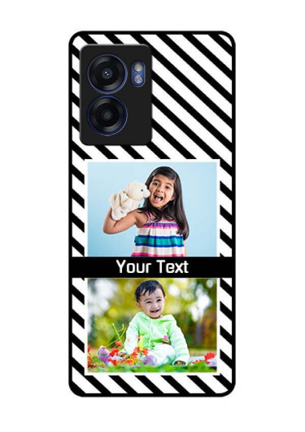 Oppo K10 5G Photo Printing on Glass Case - Black And White Stripes Design