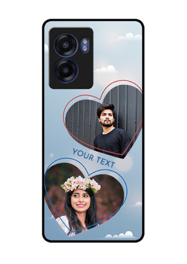 Oppo K10 5G Custom Glass Mobile Case - Blue Color Couple Design