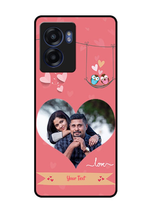 Oppo K10 5G Personalized Glass Phone Case - Peach Color Love Design