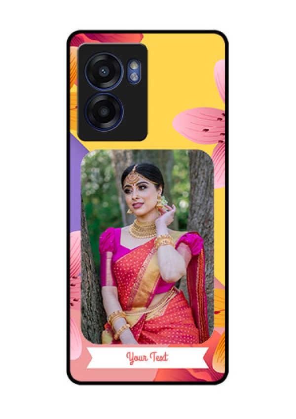 Oppo K10 5G Custom Glass Mobile Case - 3 Image With Vintage Floral Design