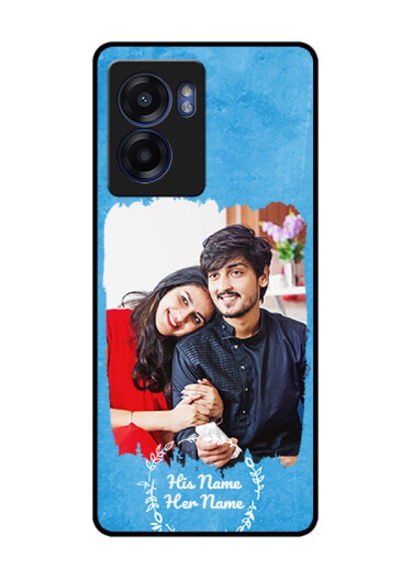 Oppo K10 5G Custom Glass Phone Case - Blue Color Vintage Design