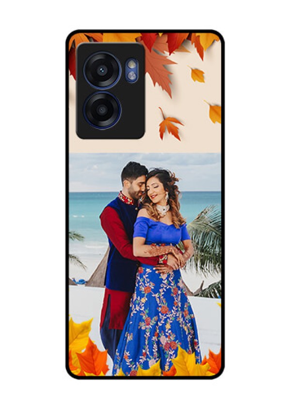 Oppo K10 5G Photo Printing on Glass Case - Autumn Maple Leaves Design