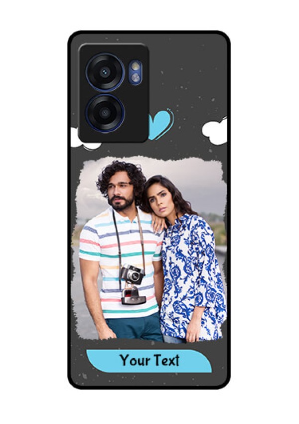 Oppo K10 5G Custom Glass Phone Case - Splashes with love doodles Design