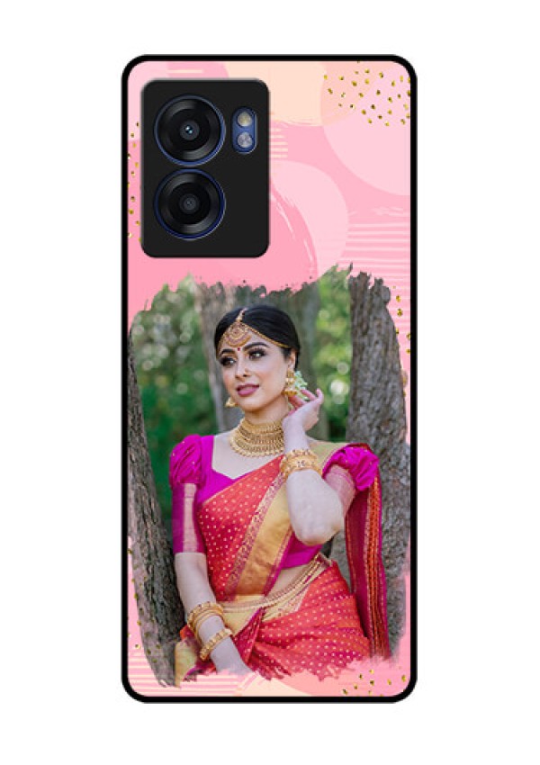 Oppo K10 5G Personalized Glass Phone Case - Gold Glitter Splash Design