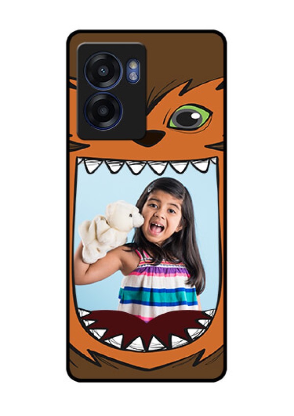 Oppo K10 5G Photo Printing on Glass Case - Owl Monster Back Case Design