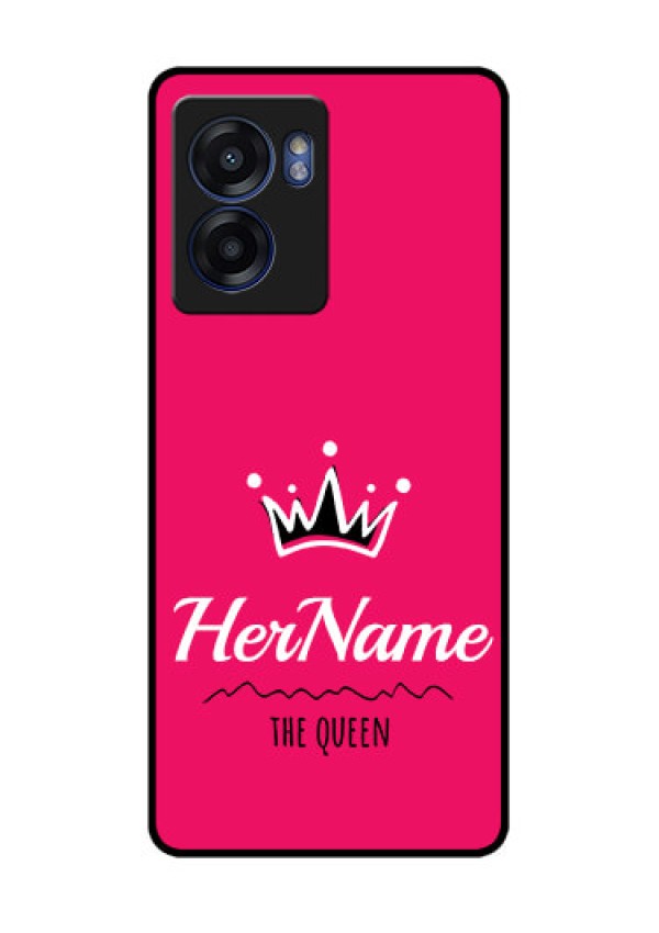 Oppo K10 5G Glass Phone Case Queen with Name