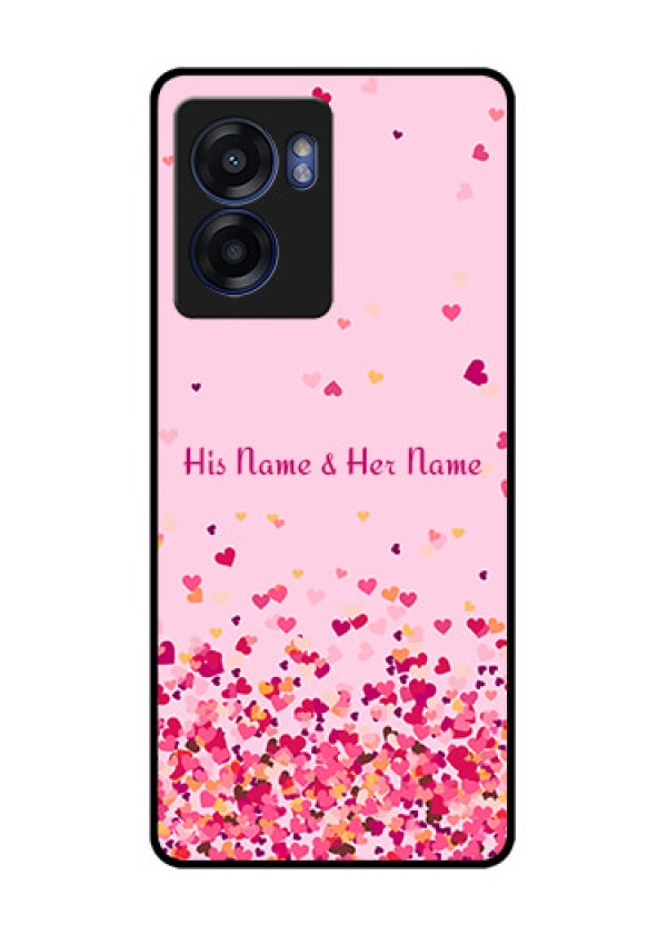 Oppo K10 5G Photo Printing on Glass Case - Floating Hearts Design