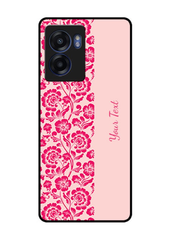 Oppo K10 5G Custom Glass Phone Case - Attractive Floral Pattern Design
