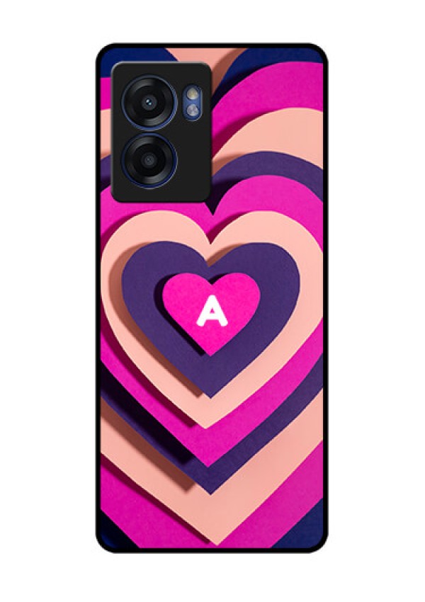 Oppo K10 5G Custom Glass Mobile Case - Cute Heart Pattern Design