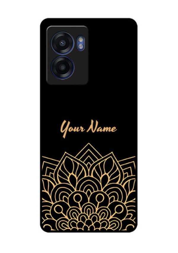 Oppo K10 5G Custom Glass Phone Case - Golden mandala Design