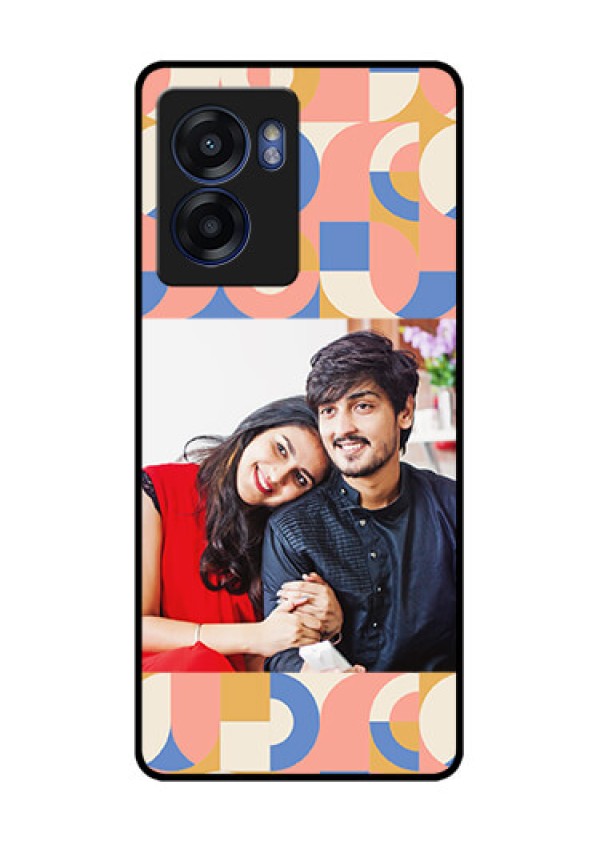 Oppo K10 5G Photo Printing on Glass Case - Semi-circle Maze Pattern Design
