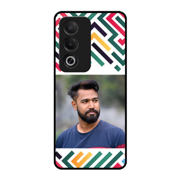 Oppo K12x 5G Custom Glass Phone Case - Colorful Maze Pattern Design Oppo K12x 5G Custom Glass Phone Case - Colorful Maze Pattern Design