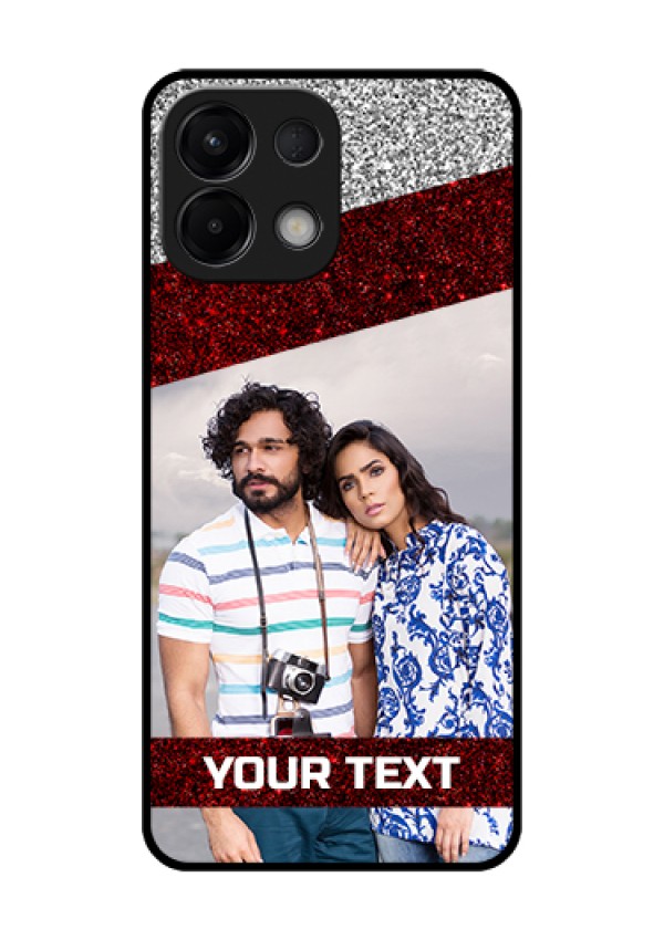 Oppo K13 5G Custom Glass Phone Case - Image Holder With Glitter Strip Design