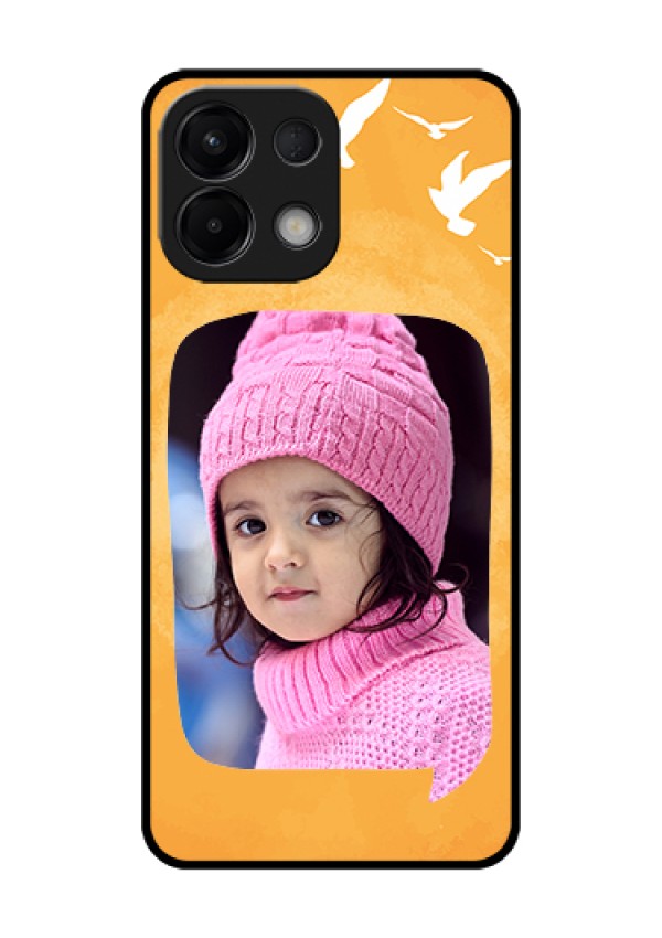 Oppo K13 5G Custom Glass Phone Case - Water Color Design With Bird Icons