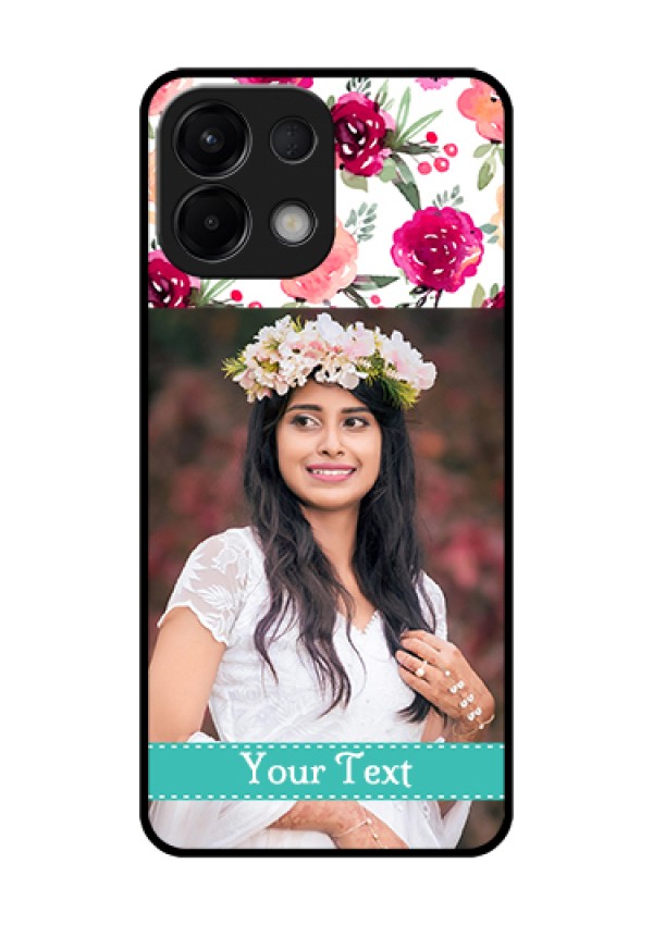 Oppo K13 5G Custom Glass Phone Case - Water Colors Floral Design