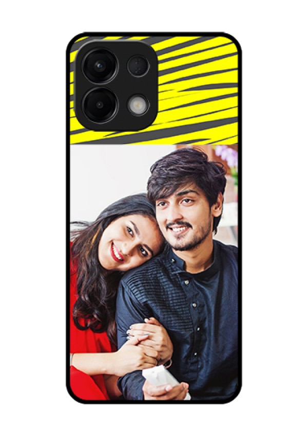 Oppo K13 5G Custom Glass Phone Case - Yellow Abstract Design