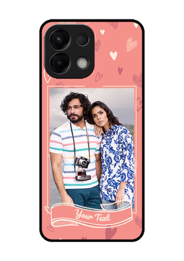Oppo K13 5G Custom Glass Phone Case - Love Doodle Art Design