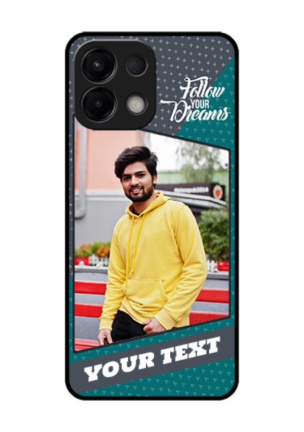 Oppo K13 5G Custom Glass Phone Case - Background Pattern Design With Quote