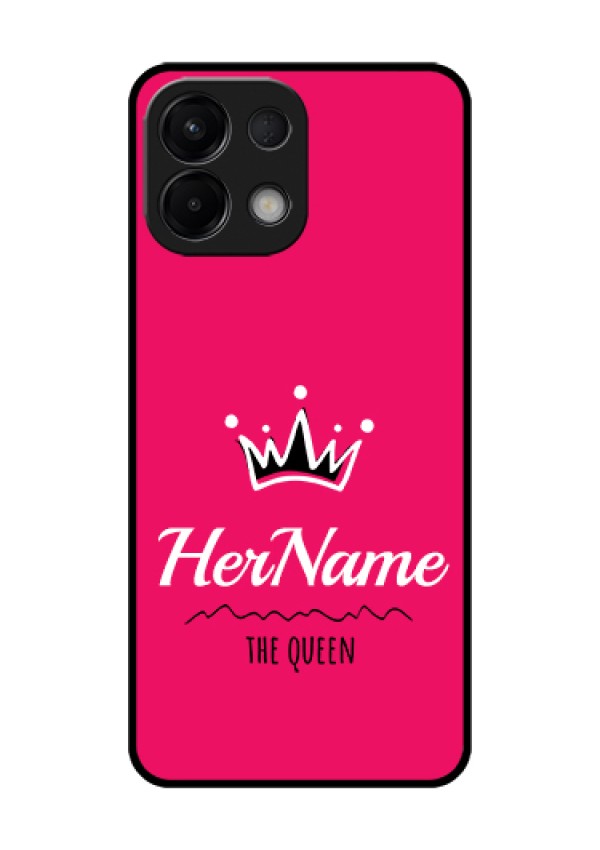 Oppo K13 5G Custom Glass Phone Case - Queen With Name Design
