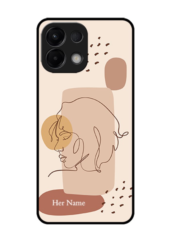 Oppo K13 5G Custom Glass Phone Case - Calm Woman Line Art Design