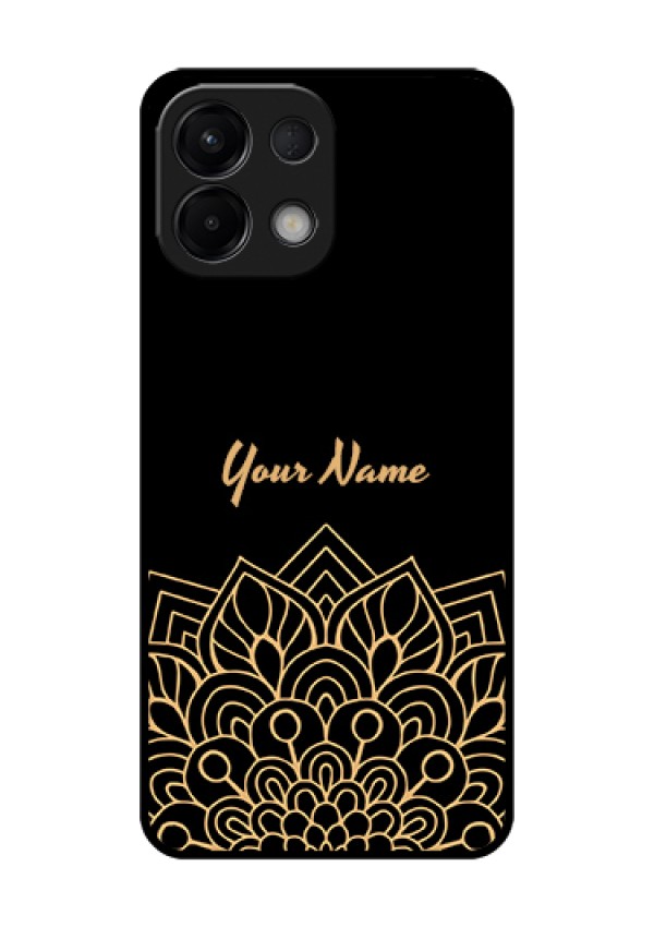 Oppo K13 5G Custom Glass Phone Case - Golden Mandala Design