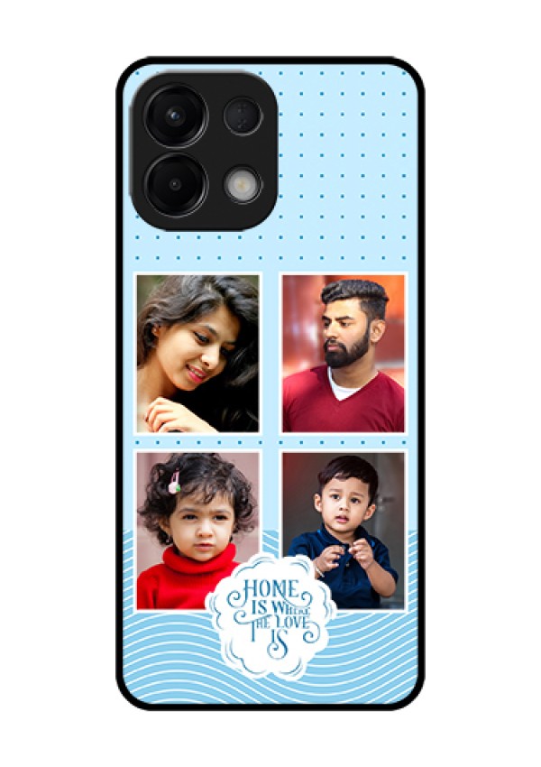 Oppo K13 5G Custom Glass Phone Case - Cute Love Quote With 4 Pic Upload Design