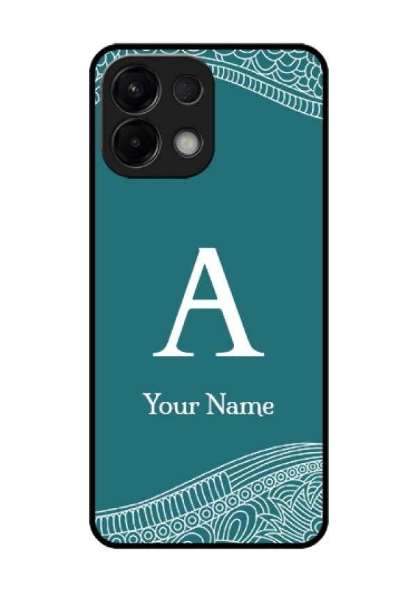 Oppo K13 5G Custom Glass Phone Case - Line Art Pattern With Custom Name Design