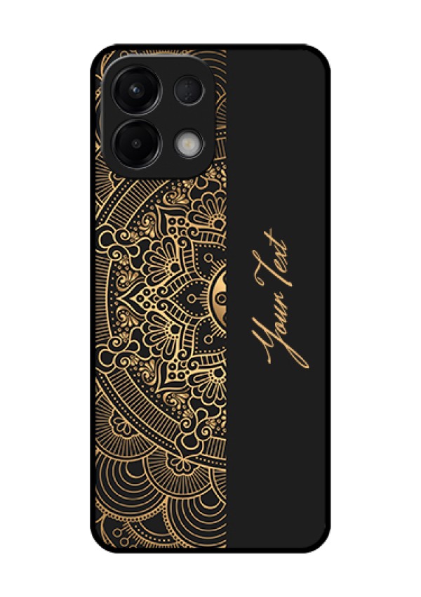 Oppo K13 5G Custom Glass Phone Case - Mandala Art With Custom Text Design