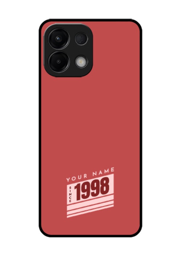 Oppo K13 5G Custom Glass Phone Case - Red Custom Year Of Birth Design