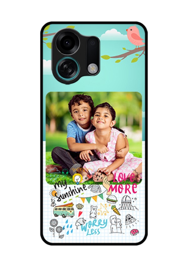 Oppo K13 Turbo 5G Custom Glass Phone Case - Doodle Love Design
