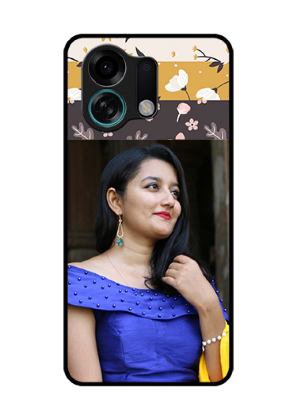 Oppo K13 Turbo 5G Custom Glass Phone Case - Stylish Floral Design