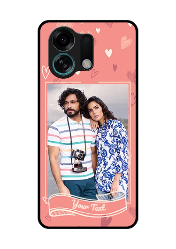 Oppo K13 Turbo 5G Custom Glass Phone Case - Love Doodle Art Design