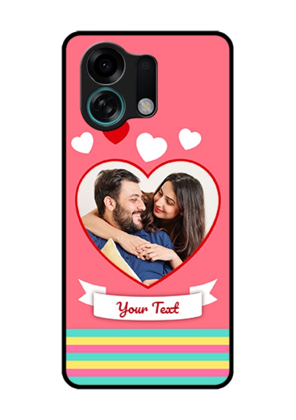 Oppo K13 Turbo Pro 5G Custom Glass Phone Case - Love Shapes Doodle Design