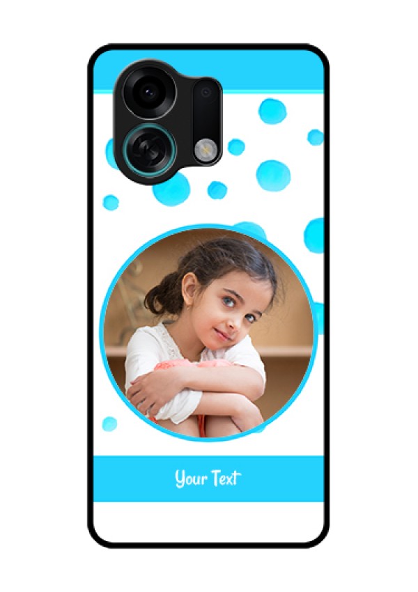 Oppo K13 Turbo Pro 5G Custom Glass Phone Case - Blue Bubbles Pattern Design