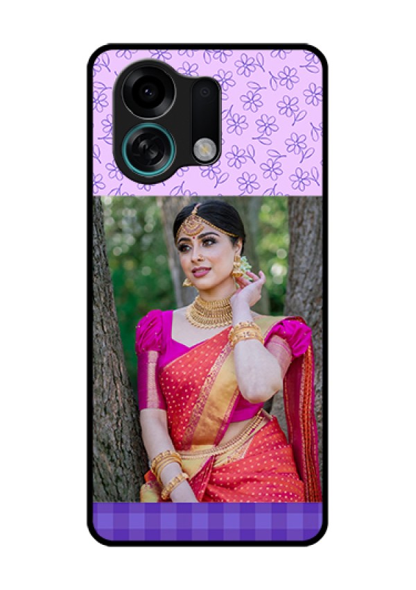 Oppo K13 Turbo Pro 5G Custom Glass Phone Case - Purple Floral Design