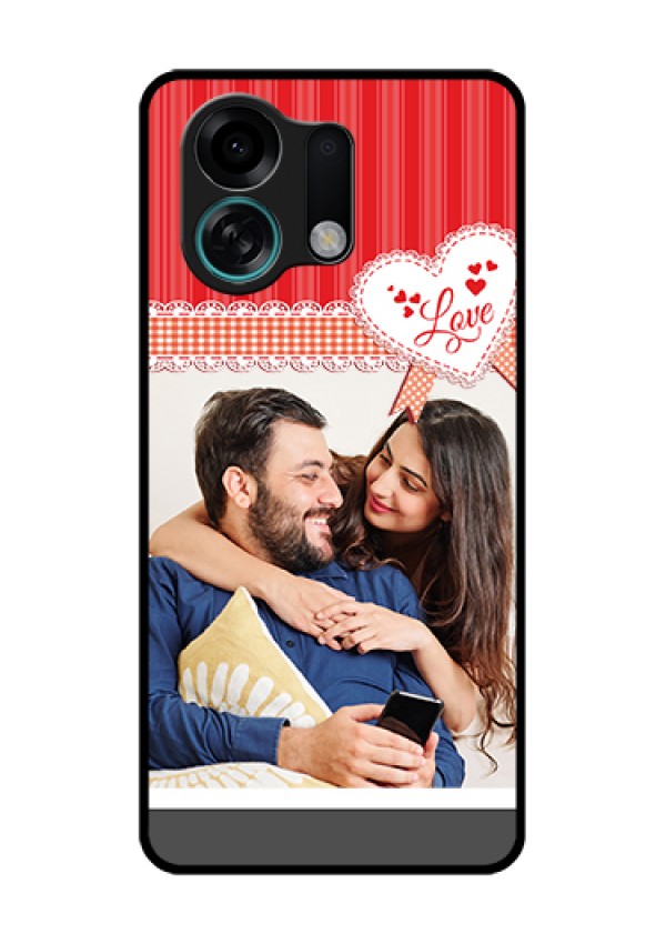Oppo K13 Turbo Pro 5G Custom Glass Phone Case - Red Love Pattern Design