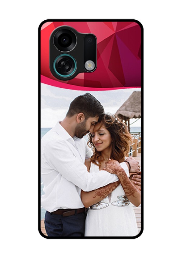 Oppo K13 Turbo Pro 5G Custom Glass Phone Case - Red Abstract Design