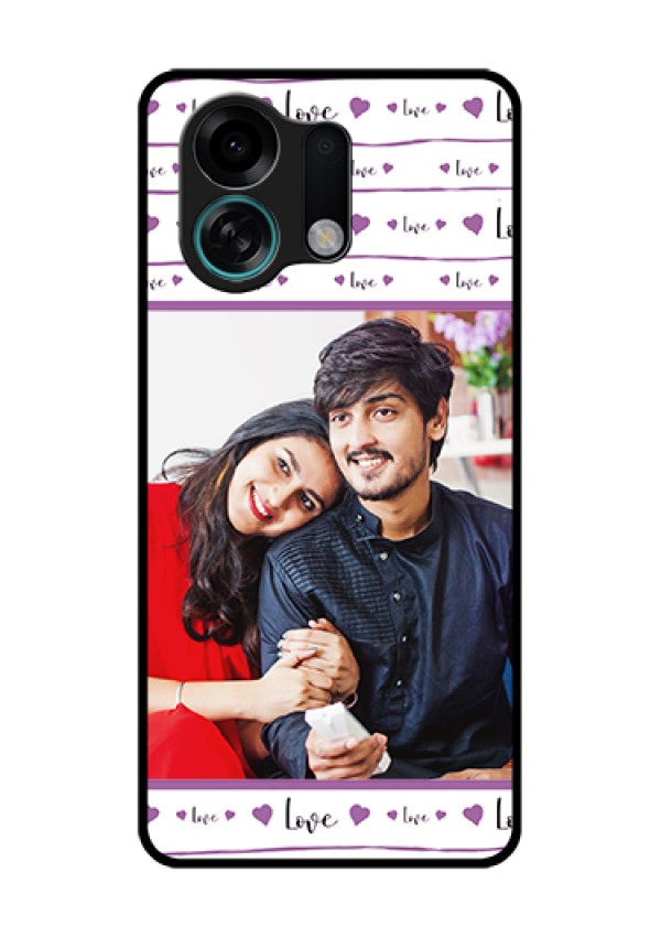 Oppo K13 Turbo Pro 5G Custom Glass Phone Case - Couples Heart Design