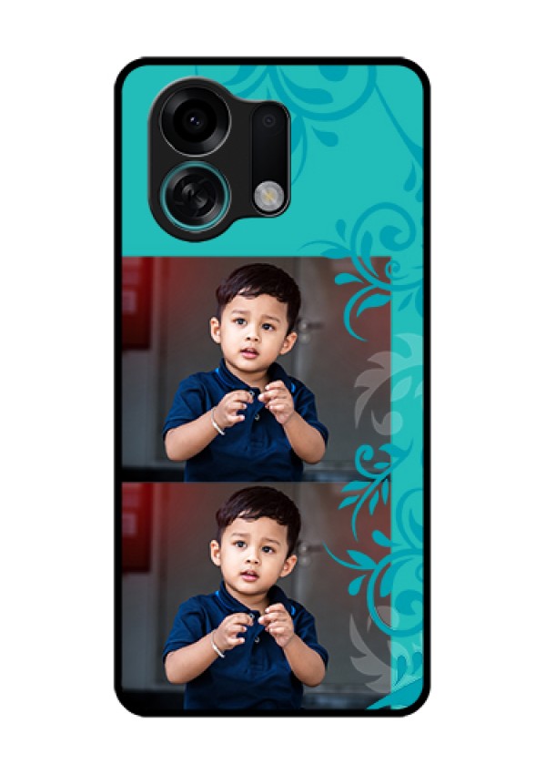 Oppo K13 Turbo Pro 5G Custom Glass Phone Case - With Photo And Green Floral Design