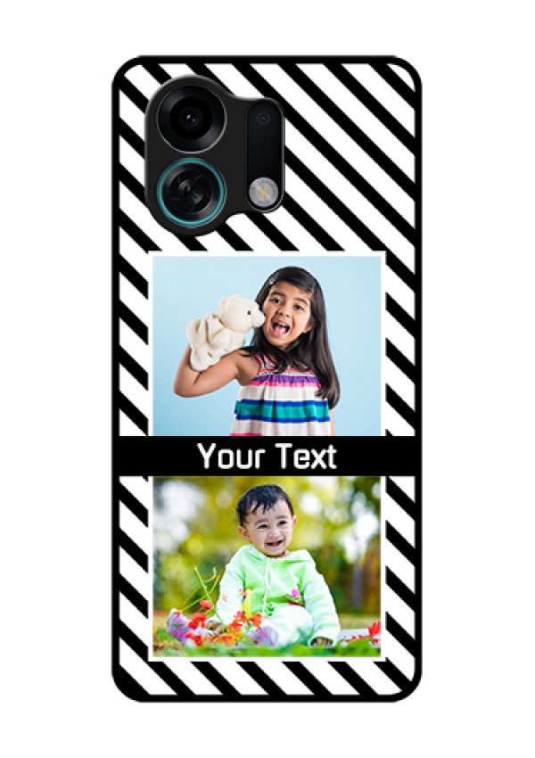 Oppo K13 Turbo Pro 5G Custom Glass Phone Case - Black And White Stripes Design