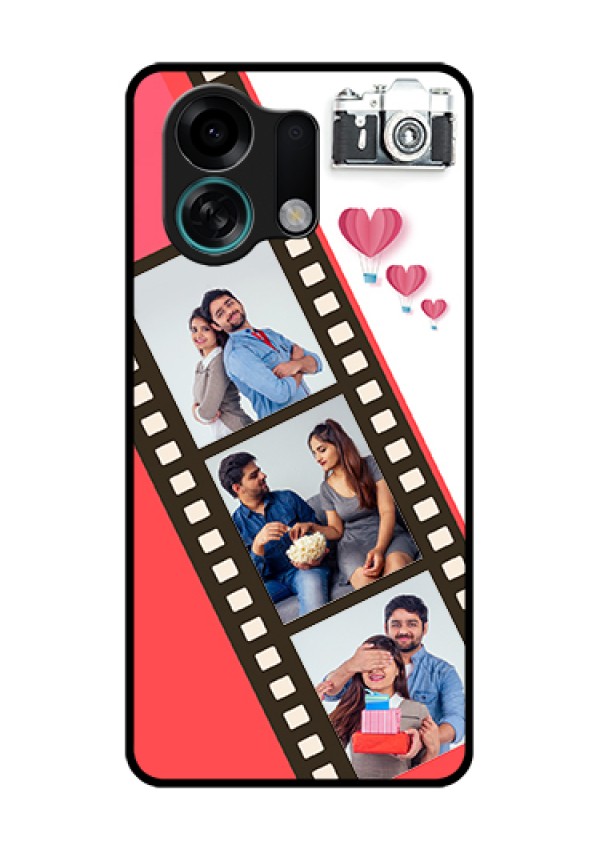 Oppo K13 Turbo Pro 5G Custom Glass Phone Case - 3 Image Holder With Film Reel