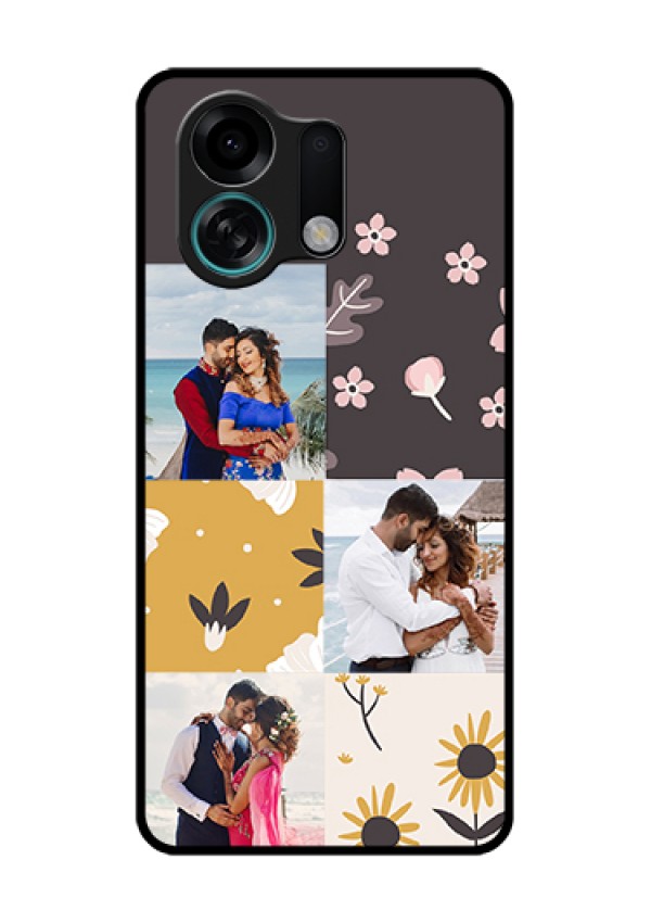 Oppo K13 Turbo Pro 5G Custom Glass Phone Case - 3 Images With Floral Design