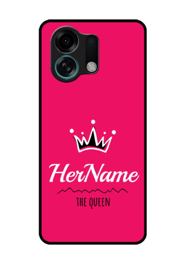 Oppo K13 Turbo Pro 5G Custom Glass Phone Case - Queen With Name Design