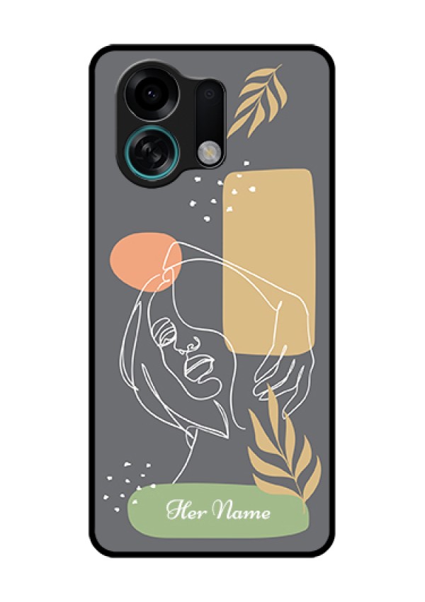 Oppo K13 Turbo Pro 5G Custom Glass Phone Case - Gazing Woman Line Art Design