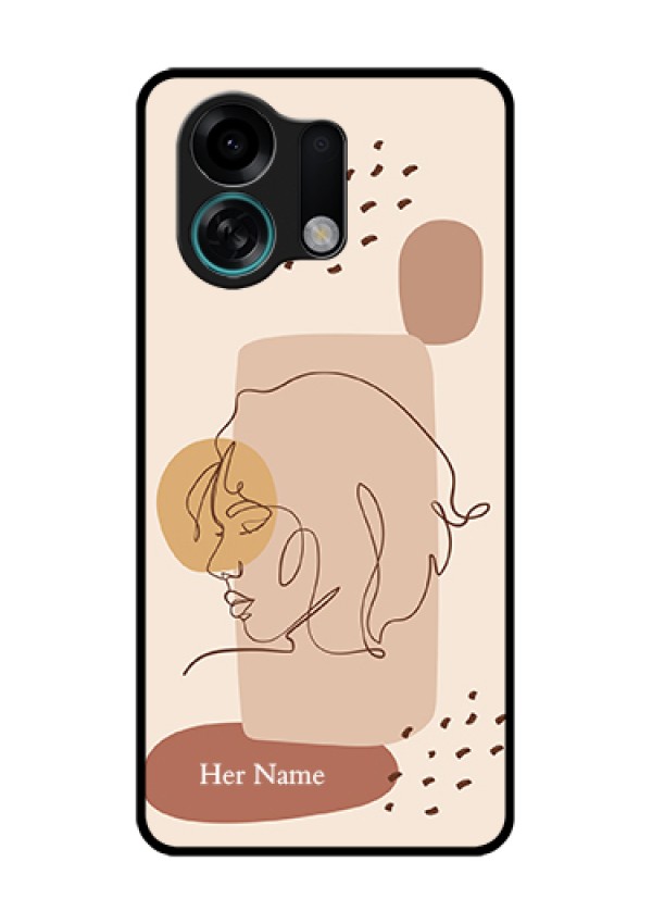 Oppo K13 Turbo Pro 5G Custom Glass Phone Case - Calm Woman Line Art Design