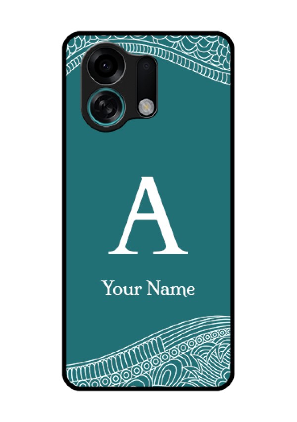 Oppo K13 Turbo Pro 5G Custom Glass Phone Case - Line Art Pattern With Custom Name Design