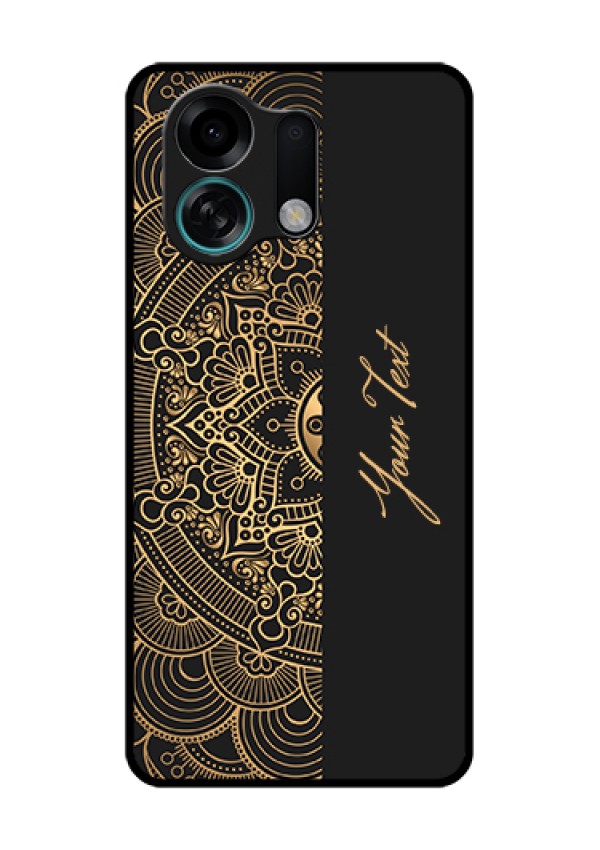 Oppo K13 Turbo Pro 5G Custom Glass Phone Case - Mandala Art With Custom Text Design